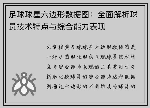 足球球星六边形数据图：全面解析球员技术特点与综合能力表现